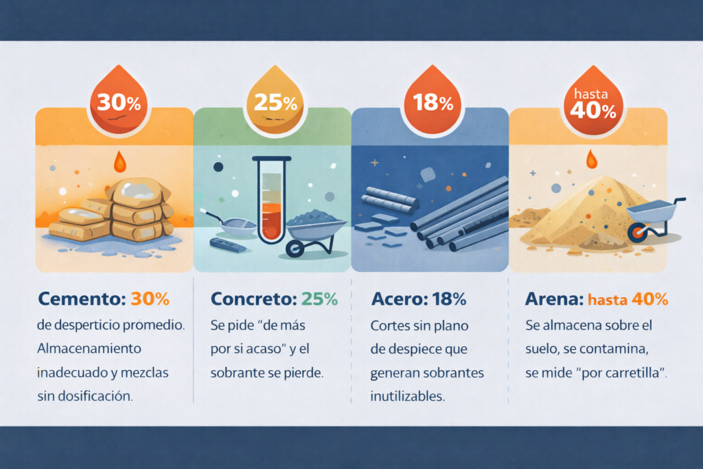 Desperdicio de materiales en obra: porcentajes reales en construcción desperdicio-materiales-construccion-porcentaje-obra
